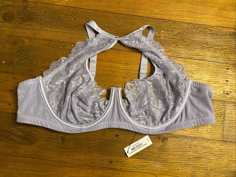Adore Me 42C NWT Talulah lingerie unlined lace bra purple underwire sexy
